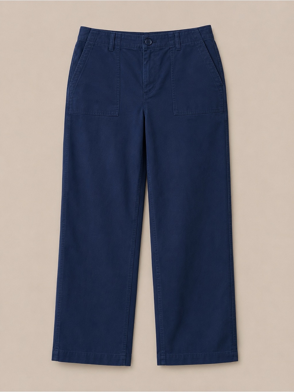 Talbots Navy Straight-Leg Cotton Chinos